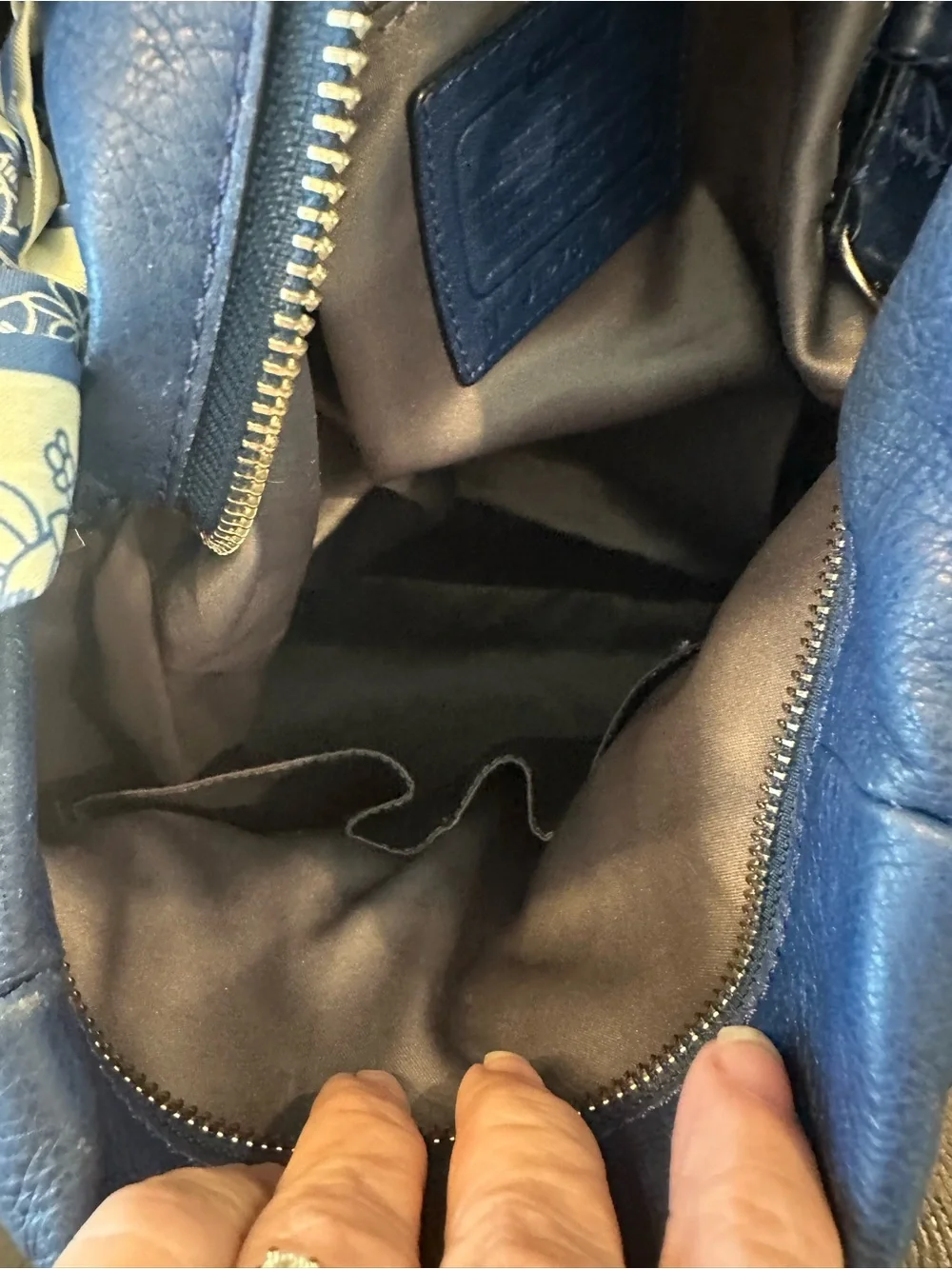 Coach#341 Madison Isabelle Blue Pebbled Leather Shoulder/ crossbody